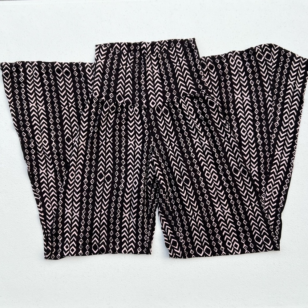 Living Doll Rayon Wide Leg Pallazo Pants Women’s X-Small Boho Geometric Pattern